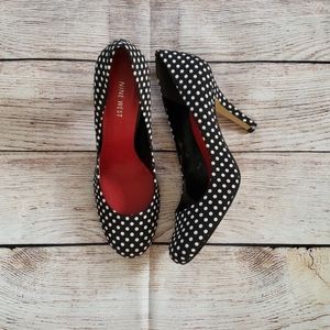 Nine West polka dot heels